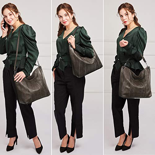 Bolso hobo grande de cuero vegano para mujer miniatura 2