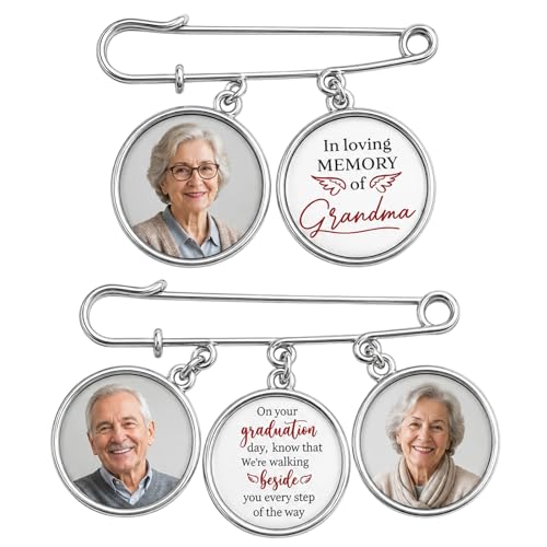 Nhuwijv Graduation Decor Accessories Graduation Pin Memorial Charm Personalized Lapel Pin with Photo Charms for Graduates Meaningful Keepsake for Milestone Achievements