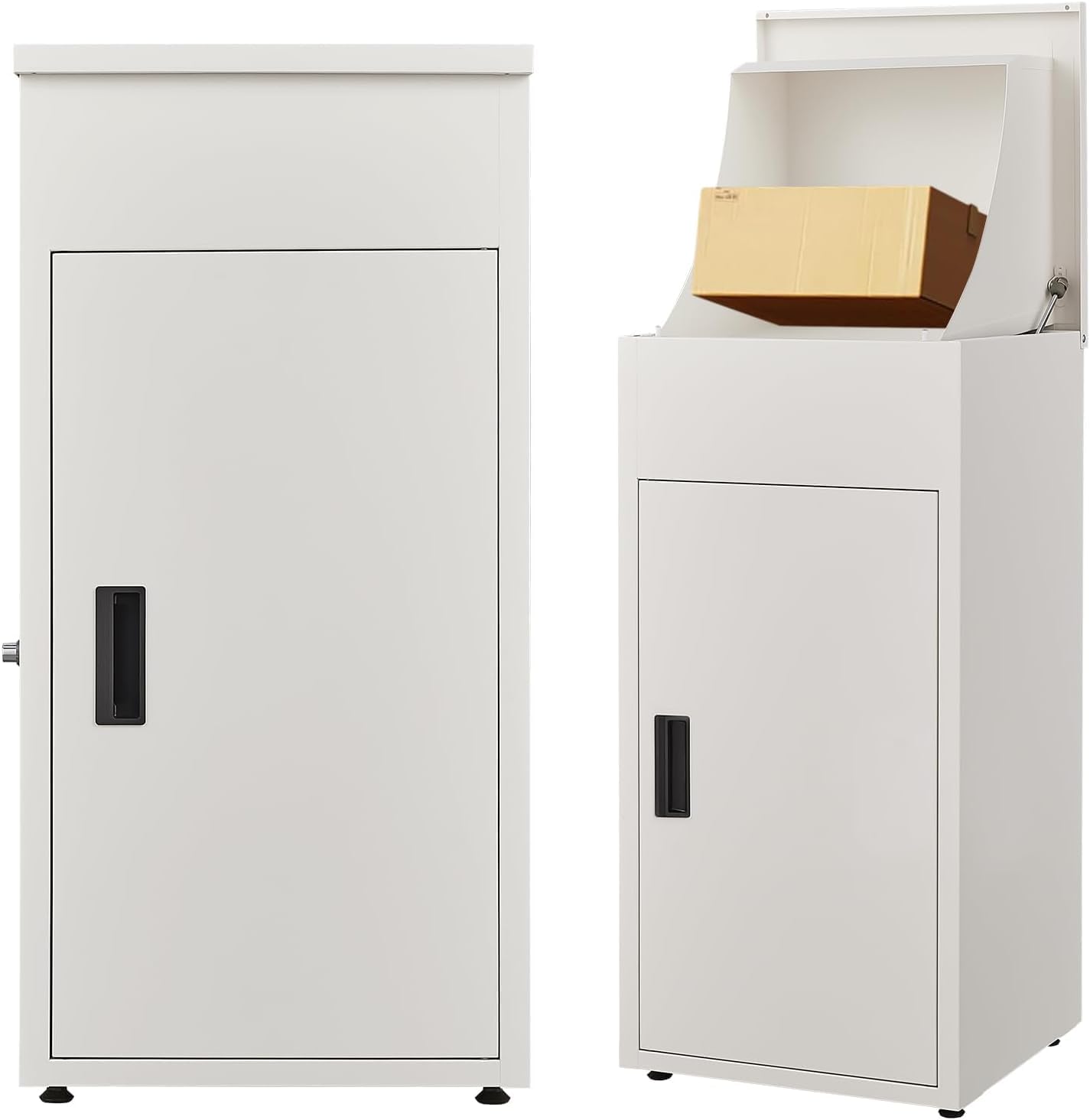 Package Delivery Boxes for Outside, Metal Parcel Drop Box, Large Package Drop Boxes, Anti-Theft Parcel Mailbox with Coded Lock, Waterproof Parcel Storage Box for House