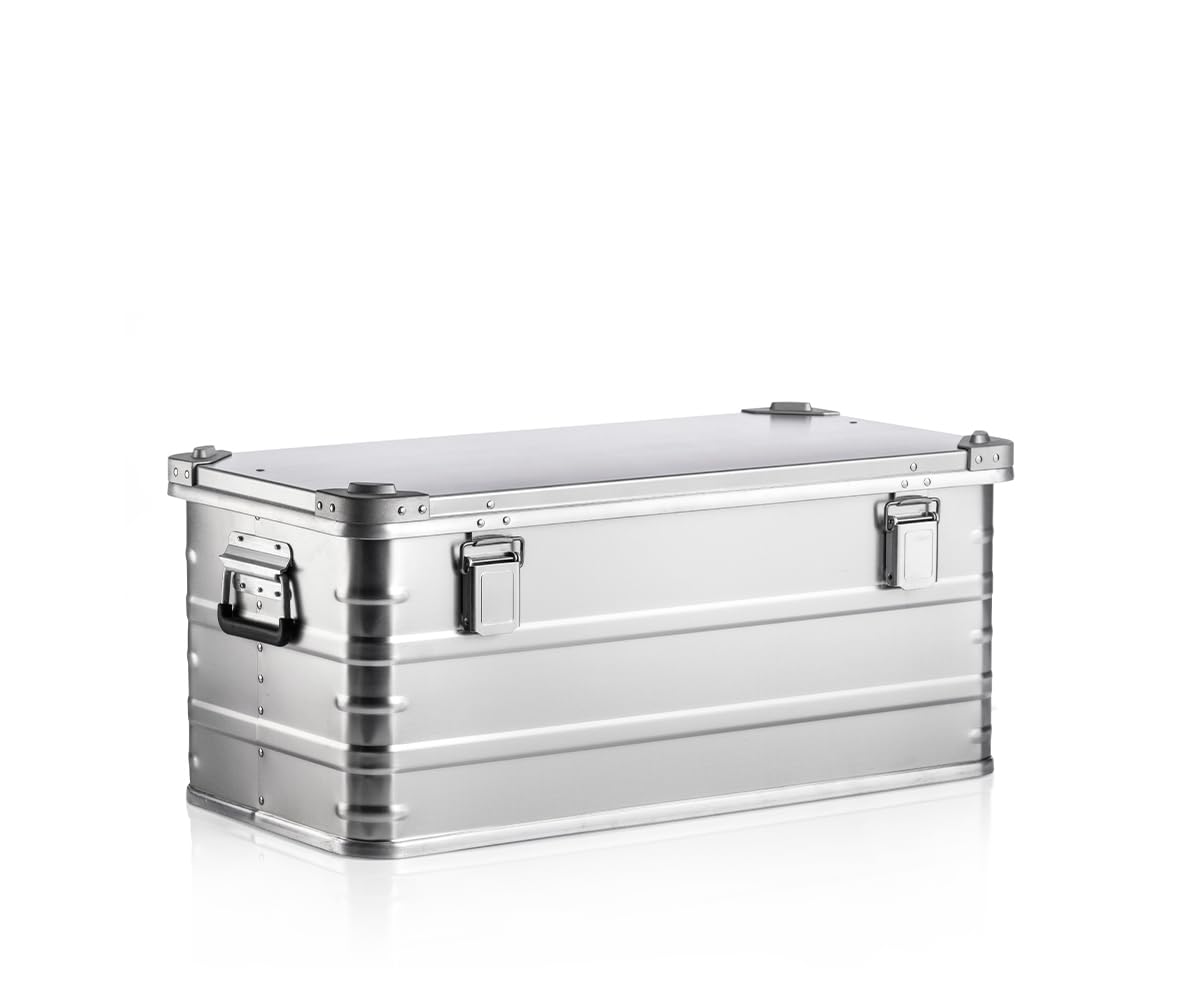 AluVault AV081 - Caja de almacenamiento de aluminio 100% aluminio, ligera, duradera, resistente a la corrosión con cerraduras seguras, ideal para herramientas, equipo al aire libre y
