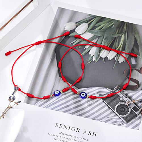 Tarsus TAR-048-2RED 7 Knots Kabbalah Red String Bracelet Protection Evil Eye Bracelets thumb #2