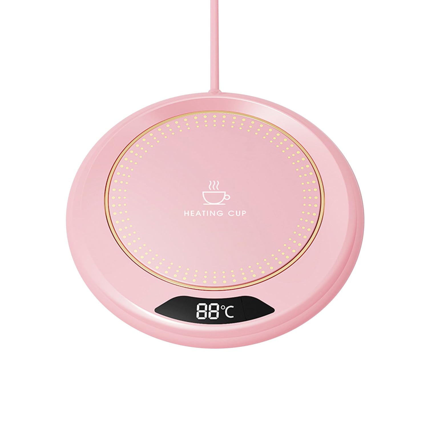GALER Mug Warmer, Cup Warmer with 3 Temperature Setting, USB Coffee Mug Warmer with Auto Shut Off, Portable Electric Beverage Cup Warmers Mugs Warmers for Desk Coffee, Tea, Milk (Pink)