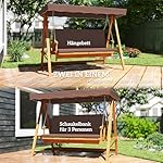 Outsunny Hollywoodschaukel Holz mit Liegefunktion Braun