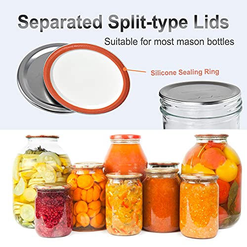 Eofjruc 50-Count Wide Mouth Canning Lids For Ball, Split-Type Metal Mason Jar Lids For Canning And Food Storage, Airtight Seal And Leak Proof #TOP1