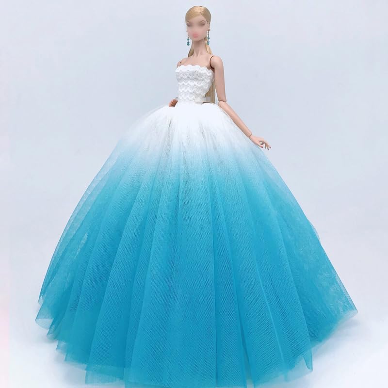 Amazon.com: White Blue Bridal Doll Clothes Wedding Dress for 11.5inch Girl  Doll Outfits Party Princess Gown 1/6 Dolls Accessories (Style K) : Toys &  Games