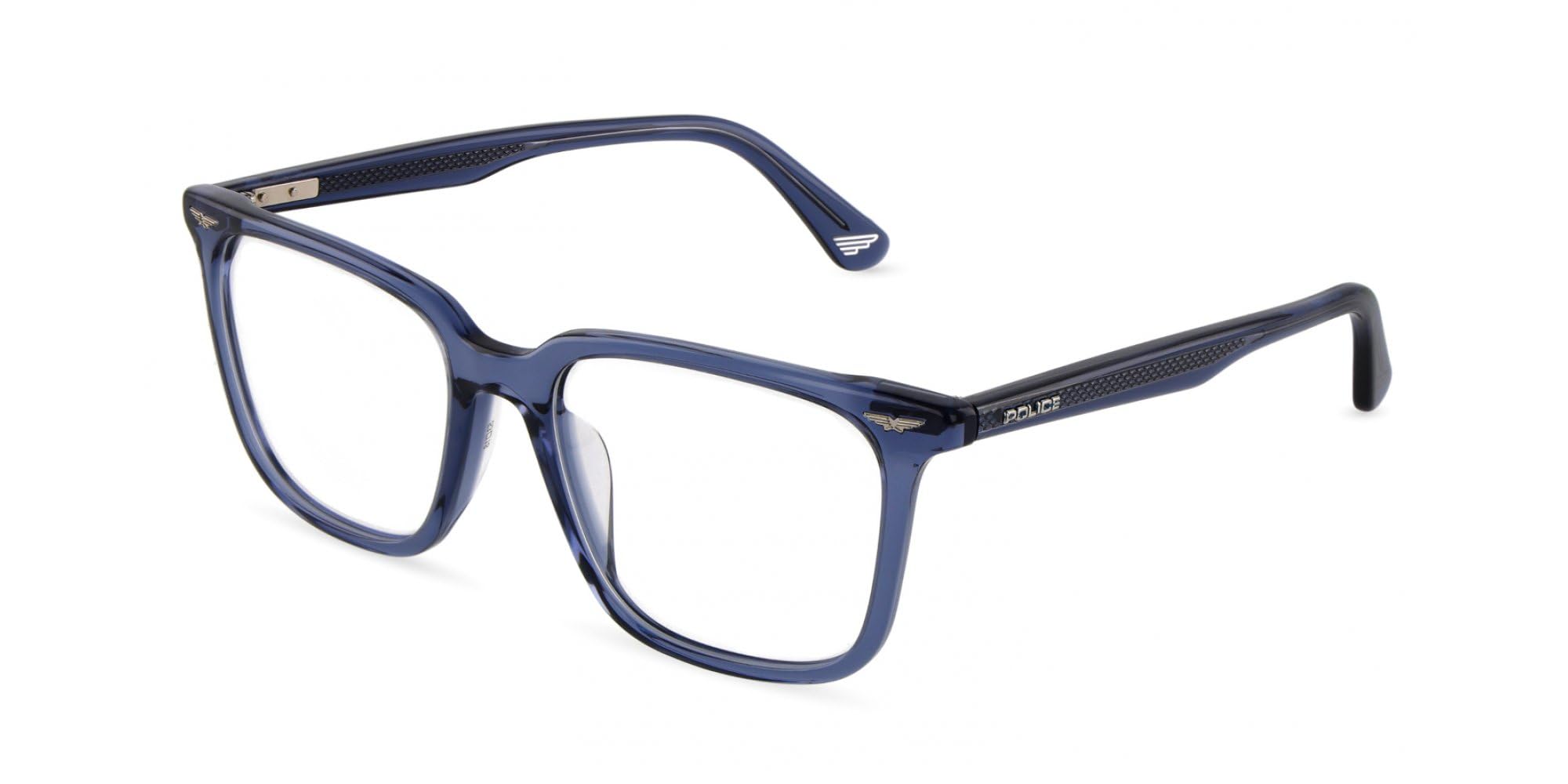 Police, okulary VPLU60, kolor: SHINY TRANSP.BLUE, 51/18/145, (Male)