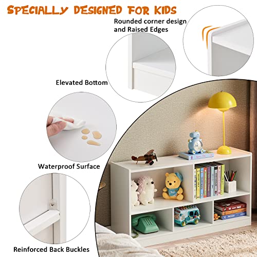 TOYMATE Toy Organizers and Storage, 5-Section Kids Bookshelf for Organizing Books Toys, School Classroom Wooden Storage Cabinet for Children's Room, Playroom, Nursery - Image 6