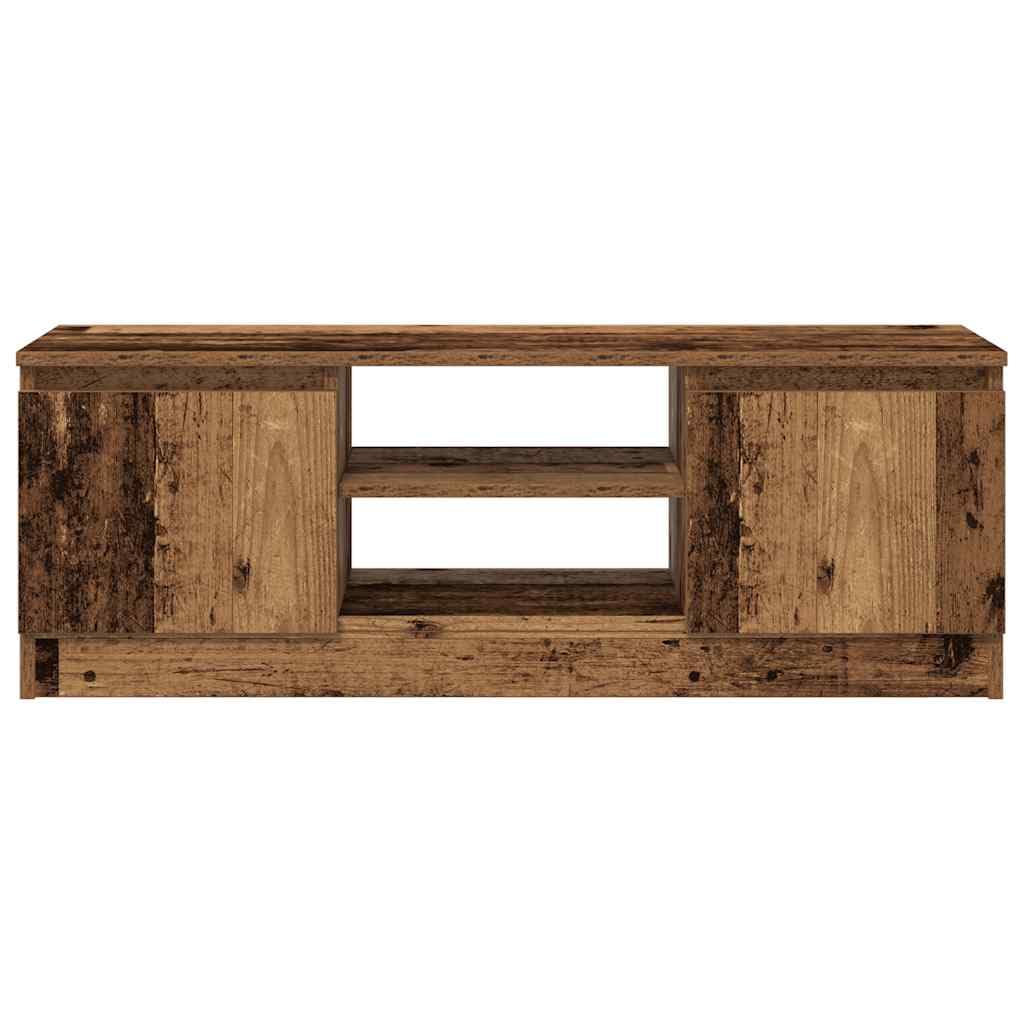 Générique Szafka pod telewizor z drewna inżynierskiego 102x30x36 cm | 2 przegródki, półki, drzwi pyłoszczelne, przechowywanie DVD i gry