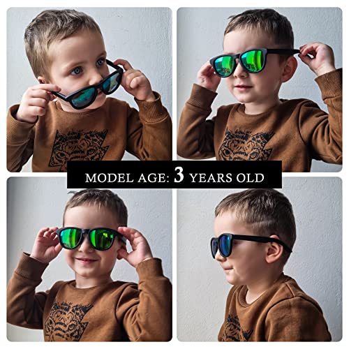 DUCO Toddler Sunglasses for Boys Girls Age 3-5 Polarized Kids Sun Glasses with Strap and UV400 Lens DK0312