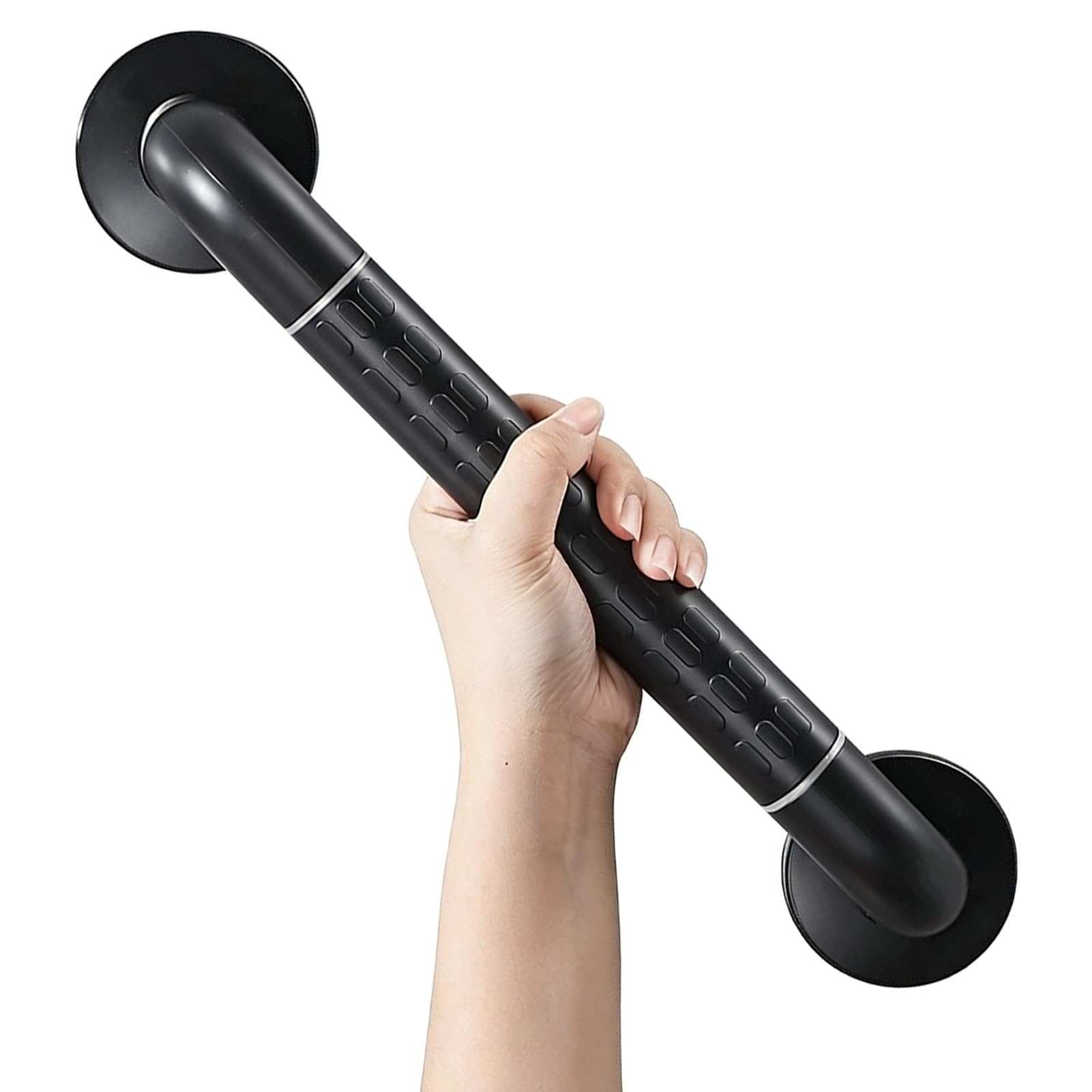 FKXSXAZ Shower Grab Bar, Black Anti Slip Bathroom 304 Stainless Steel Handicap Rails, Safety Support Handrail, Assist Bath Handle(50cm/20in)