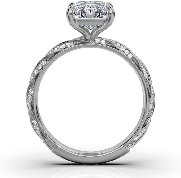 1CT-5CT Moissanite Engagement Ring For Women Twist Engagement Ring in 10K/14K/18K White gold And 925 Sterling Silver Wedding & Proposal Jewelry