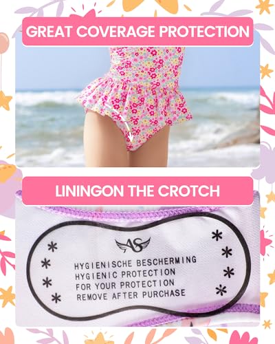 Image of Angel season Girls Swimsuits Kids Bathing Suit One Piece Swimwear with UPF 50+ Cute