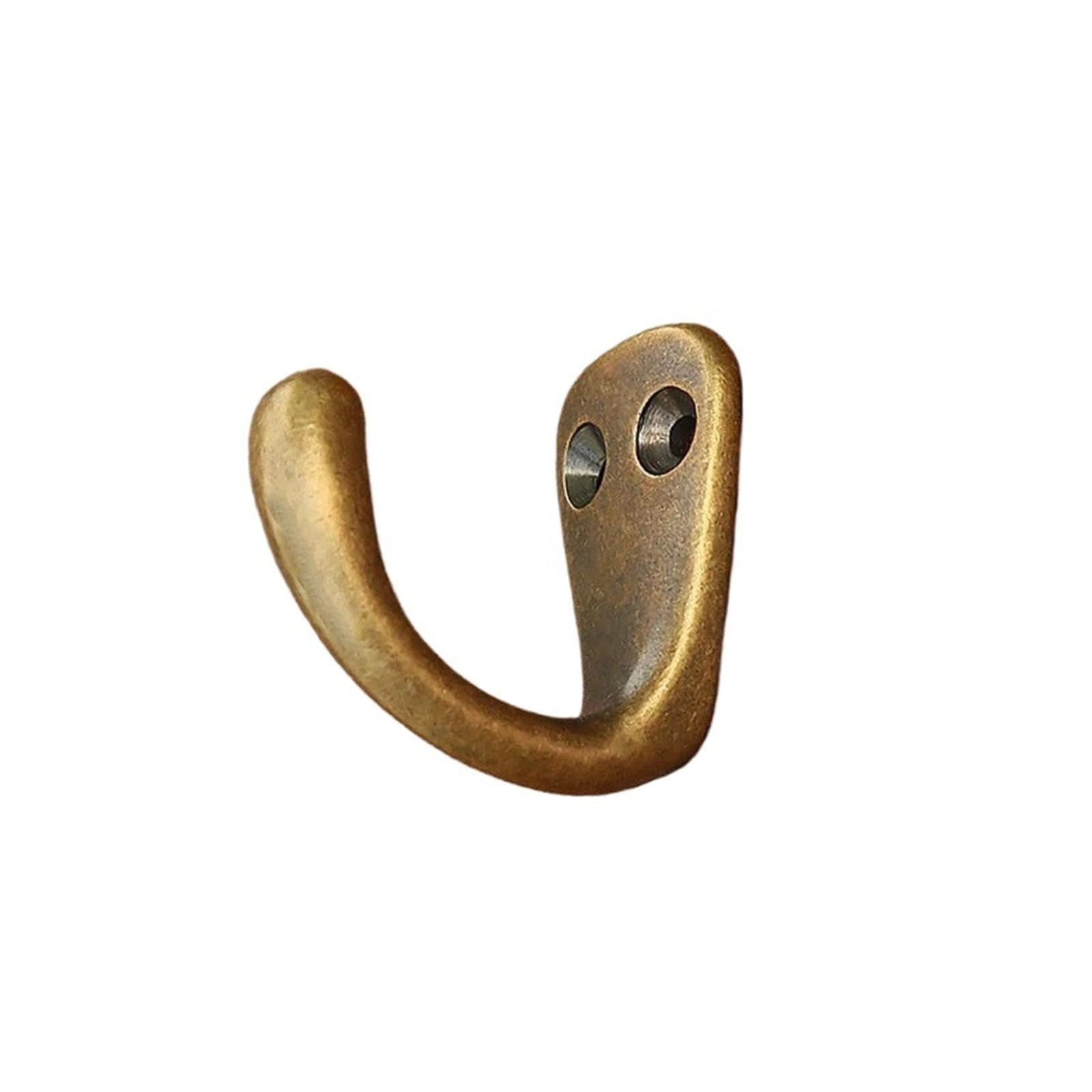 Mohuied Bronze Brass Robe Hooks 1Pc Brass Hooks Coat Hat Wall Hanging Bath Stands Clothes Hangers Scarf Towel Keys Antique /Golden 3.5Cm*2Cm Organizer For Hanging Coat Robe Keys Clothes Bags(Bronze)