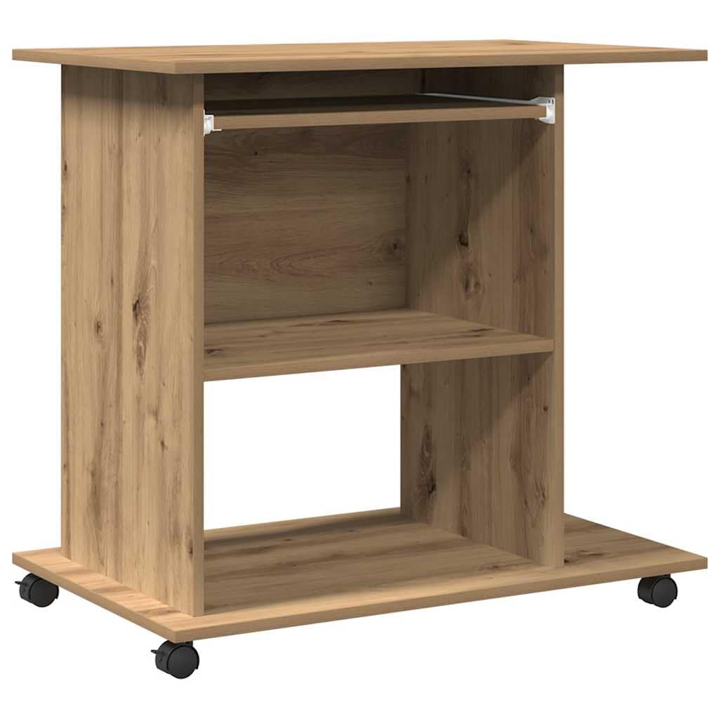 Vidaxl (Artisan Oak) Computer Desk Chipboard Pc Laptop Table Desk Workstation Multi Colours