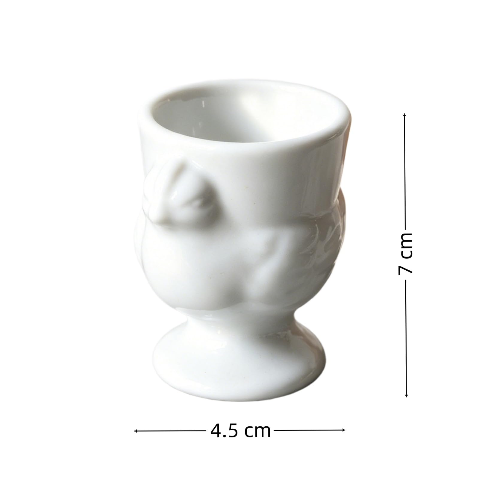 Lot de 6 coquetiers en céramique avec motif de poules, 1/2/4/6 pièces, passent au lave-vaisselle, au four, au micro-ondes, pour Pâques et petit déjeuner (blanc)