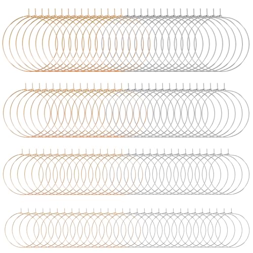 120pcs 2 Color Round Hoop Earring Findings for Jewelry Making