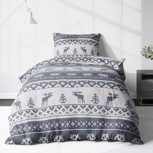 Weihnachtsbettwäsche Biber 16 LINKHOFF Biber Bettwäsche 135x200 2tlg - Weihnachtsbettwäsche aus...