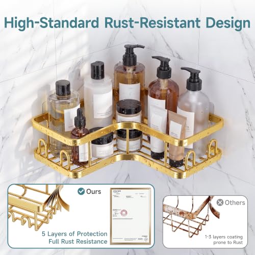 Image of Veken Corner Shower Caddy 3-Pack, Advanced Rustproof Design&Stable Storage