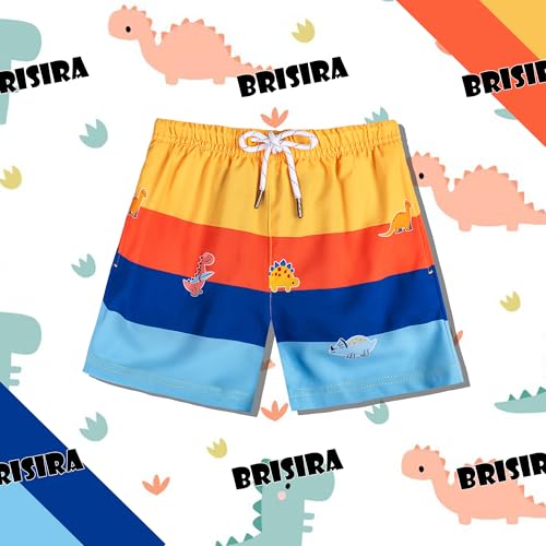 BRISIRA Boys Swim Trunks Swim Shorts with Compression Liner Stretch Bathing Suit Swimsuit Toddler Kids Youth Teen Quick Dry2