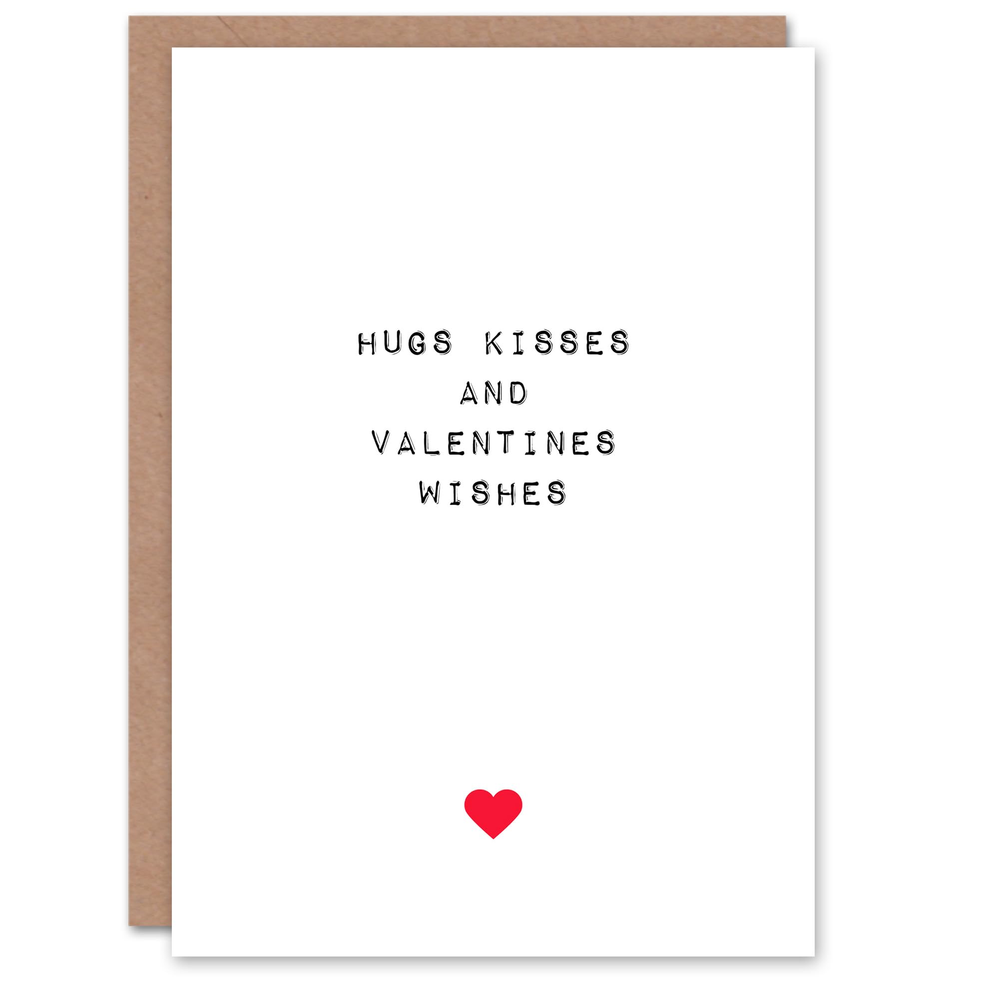 Artery8 Valentines Day Greeting Card Hugs Kisses Wishes For Him or Her