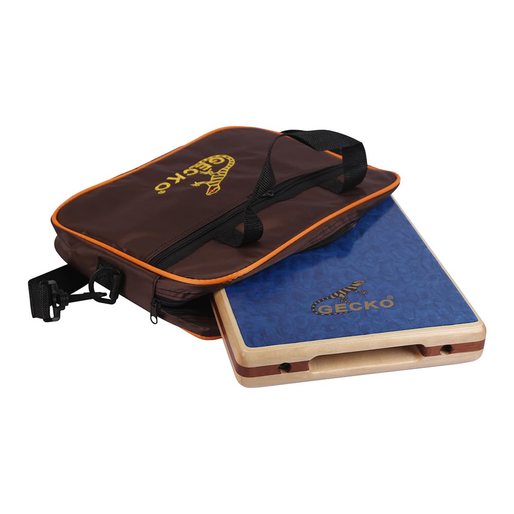 Kavolet Cajon Holztrommel, Flache Handtrommel, Schlaginstrument mit Aufbewahrungstasche, Travel Cajon Instrument, Trommelkiste für unterwegs, Party-Performance tragbare achteckige Trommel für Anfänger