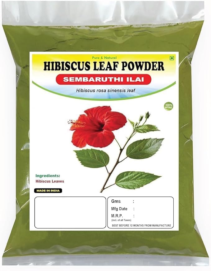 MA Hibiscus Leaf Powder 400g  Sembaruthi Leaf Powder  Hibiscus rosa sinensis Leaf (Pack of 4x100g)