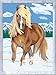 Produktbild Ravensburger CreArt 28780 - Haflinger im Schnee - Malen nach Zahlen Pferde ab 9 Jahre, Malset mit Rahmen, Pinsel und Acrylfarben, Geschenk für Mädchen und Jungen, mit Glitzer