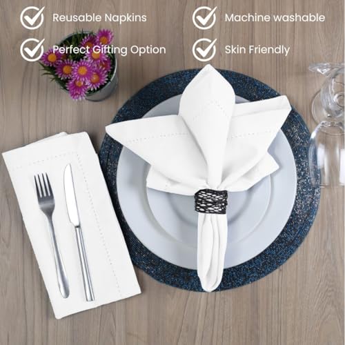 Serviettes de table ajourées de qualité supérieure en coton lavable - 5