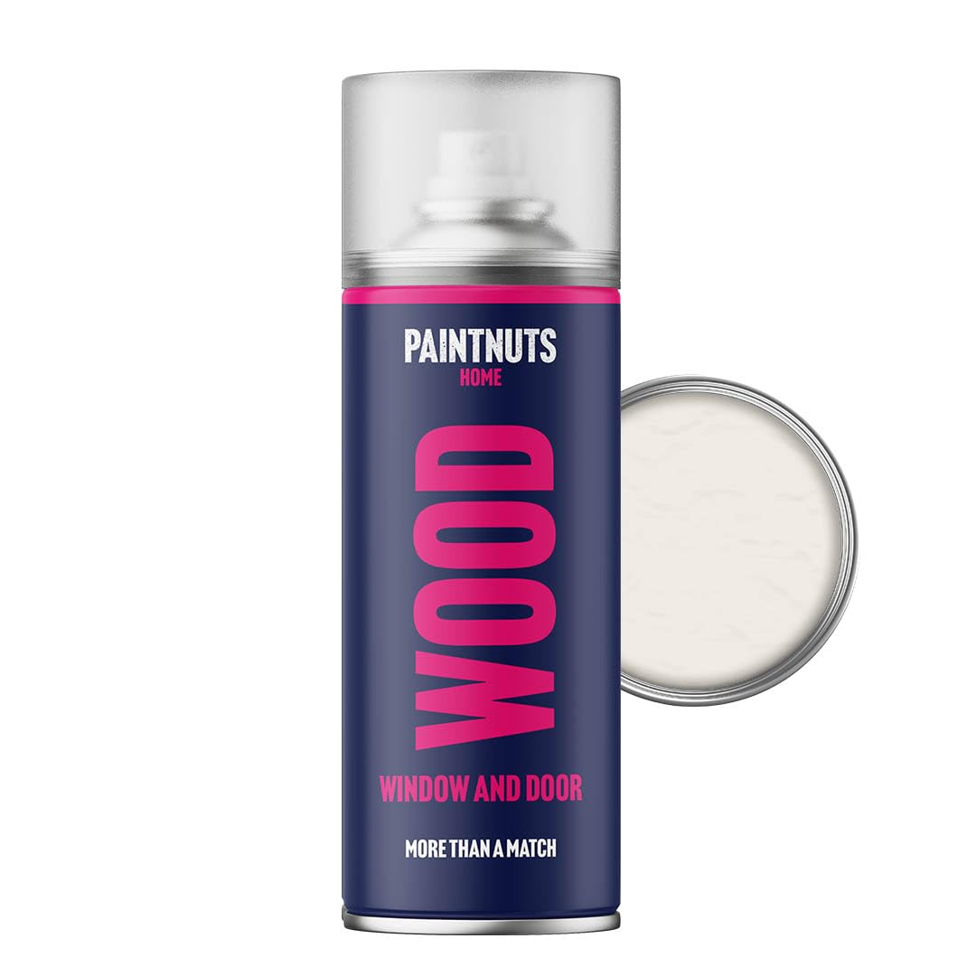 Paintnuts Wood Window & Door Paint - RAL-9010 - PURE WHITE Satin 400ml Spray Can