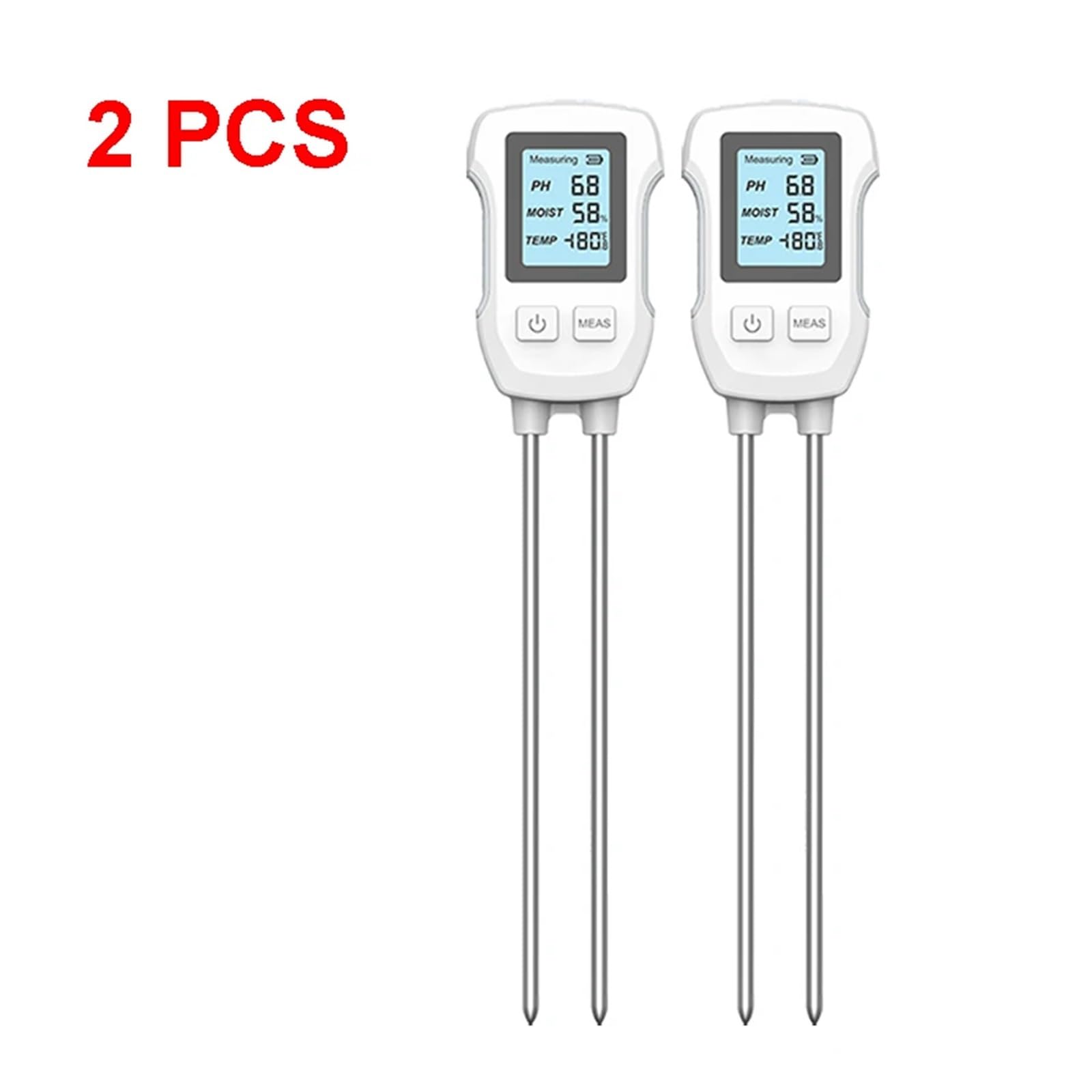Misuratore di umidità del Terreno 3 in 1 Misuratore Digitale di Temperatura delle Piante/umidità del Terreno/PH Misuratore di Test del Terreno con Display LCD(2PCS)