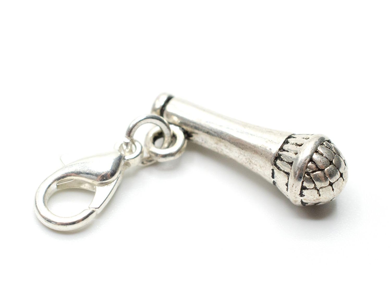 Miniblings Microphone Micro Singer Charm Pendant Zipper Pull Mic Silver, 22mm