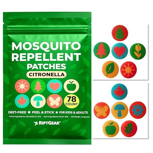RiptGear Mosquito Repellent Patches - 78 Pack of Bug Repellent Stickers for Kids and Adults, Natural Mosquito Repellent Sticker, Citronella Patch Sticks to Any Surface - DEET Free Mosquito Repellent