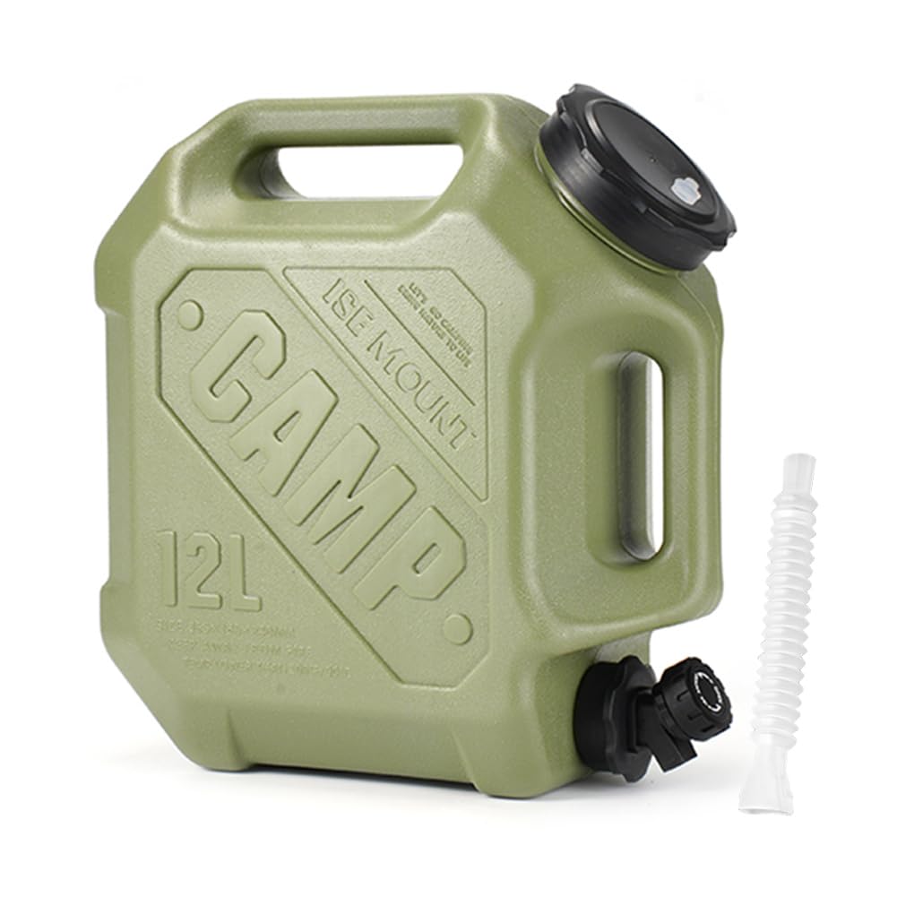 Fiorky 12L Water Containers with Spigot, BPA Free Water Jug, Water Storage Container Leak-Proof Portable Water Tank Large Capacity Water Dispenser Carrier for Vehicle, Car, Hiking, Camping