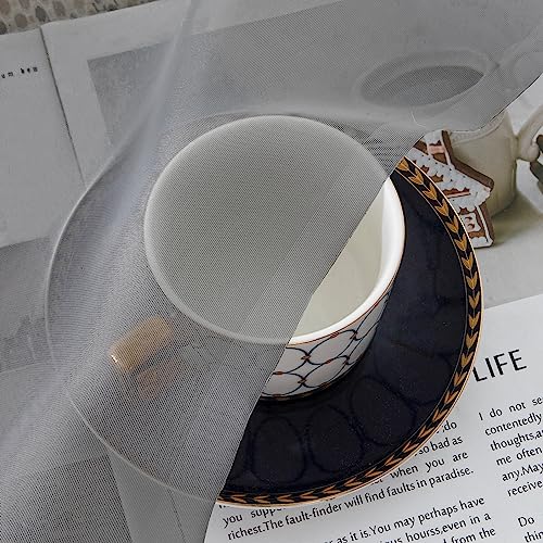 Image of Simplebrand Rod Pocket Top Solid Voile Sheer Curtains for Bedroom, 54 Inch Length Drapes Set of 2, Lightweight and Light Filtering Elegant Ivory Curtains Panels Window Treatment, 42Wx54L, Grey