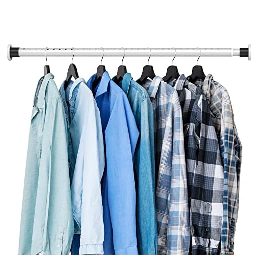 STARTOSTAR Adjustable Closet Rod 28 to 41 Inch, Tension Rods No Drilling for Hanging Clothes, Wardrobes, Shoe Cabinets, Curtain