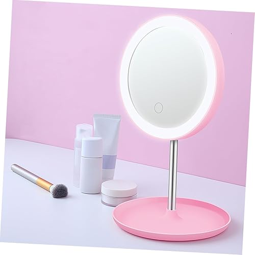 Miniatura 5 de FRCOLOR Espejo de tocador LED con luz, carga inteligente, luz suplementaria inteligente, espejo cosmético, espejo de escritorio, multifuncional,