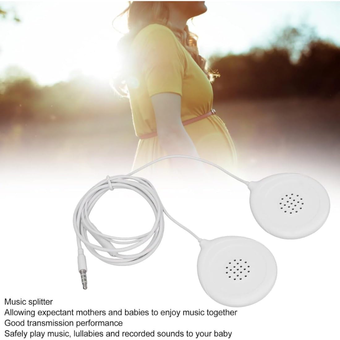 Baby-Bump Headphones Plays & Shares Music, Sound Voices Womb Premium Baby Bump Speaker System Pregnancy Belly Pregnant Music Player with Safe Adhesives Prenatal Shower Gifts for Mom 4