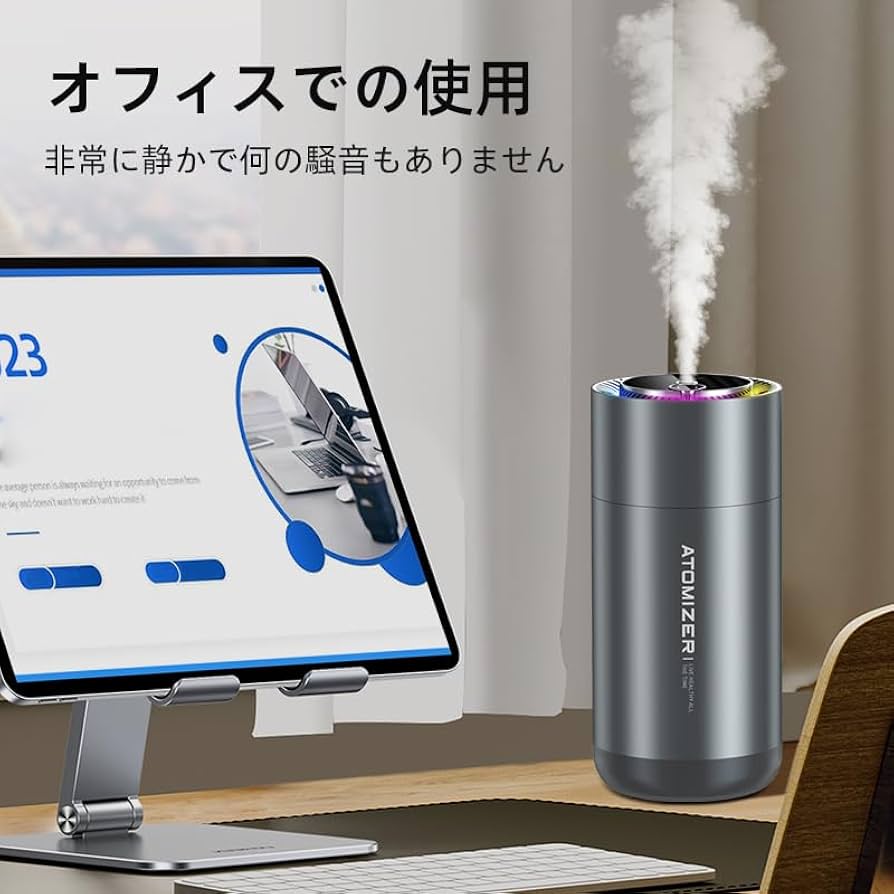 〇アルミニウム合金 金属製 コンパクト加湿器 車内 オフィス ブラック アルミニウム 合金金属製 加湿器 デスクトップ コンパクト