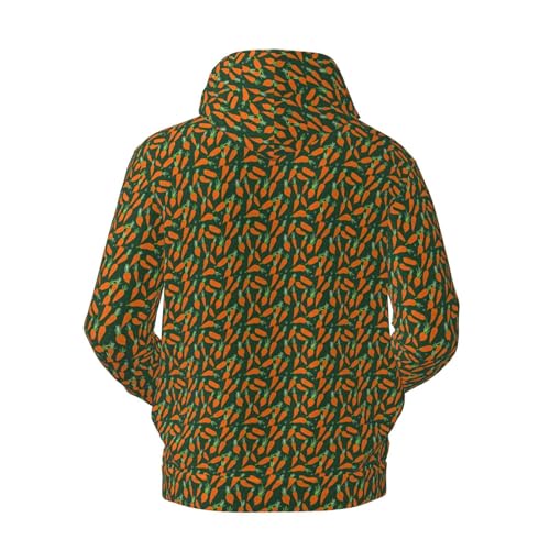 Sweat à capuche homme imprimé carotte joyeuse chaud mi-saison et hiver - 4