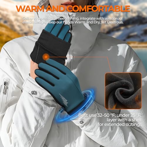 Image of rivmount Winter Gloves Women Men, Cold Weather Touch Screen Liner Glove, Windproof 3-Layers, for Running, Cycling, Biking, Hiking, Driving