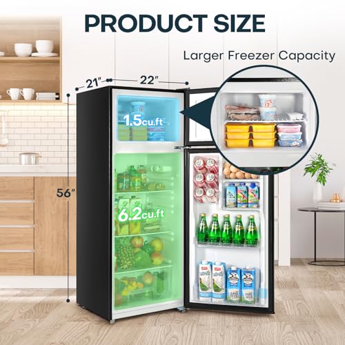 Upstreman BD75 7.7 Cu.Ft. Refrigerator With Freezer, Double Door Refrigerator thumb #1