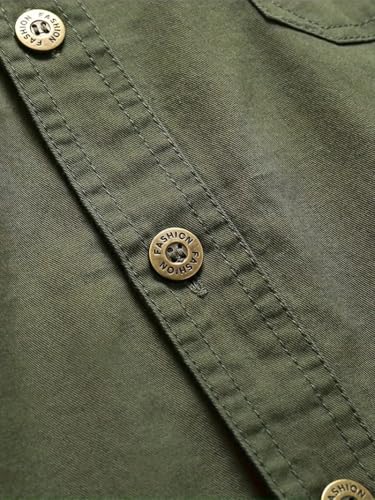 Image of FABRIPPLE Men's Cargo Jacket Shirt | 100% Cotton | 6 Pocket Utility Overshirt | Casual & Outdoor Wear | Breathable & Lightweight Fabric