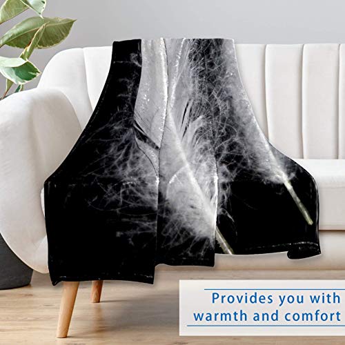 Couverture douce contre le froid : plaid plumes blanches chaud pour lit et canapé - 7