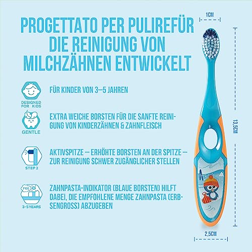 Jordan ® | Step 2 Zahnbürste Kinder | Kinder zahnbürste für 3-5 Jahre | Weiche Borsten, doppelter ergonomischer Griff & BPA-frei… – Ansicht 2