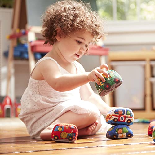 Melissa & Doug Take-Along Town Play Mat (19.25 x 14.25 inches) With 9 Soft Vehicles - With Storage Bag, Toy Vehicle Play Sets For Babies