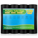 100 Portable Toilet Bags - Camping Toilet Bags, Biodegradable Porta Potty Bag for Portable Toilet, 8 Gallon Toilet Waste Bags for 5 Gallon Bucket Toilet, Thickened Camping Potty Liners
