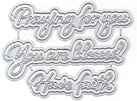 DzIxY Palabras orando por ti Troqueles de corte de metal para hacer tarjetas, kit de papel de gofrado, troqueles, plantillas de máquina de álbumes