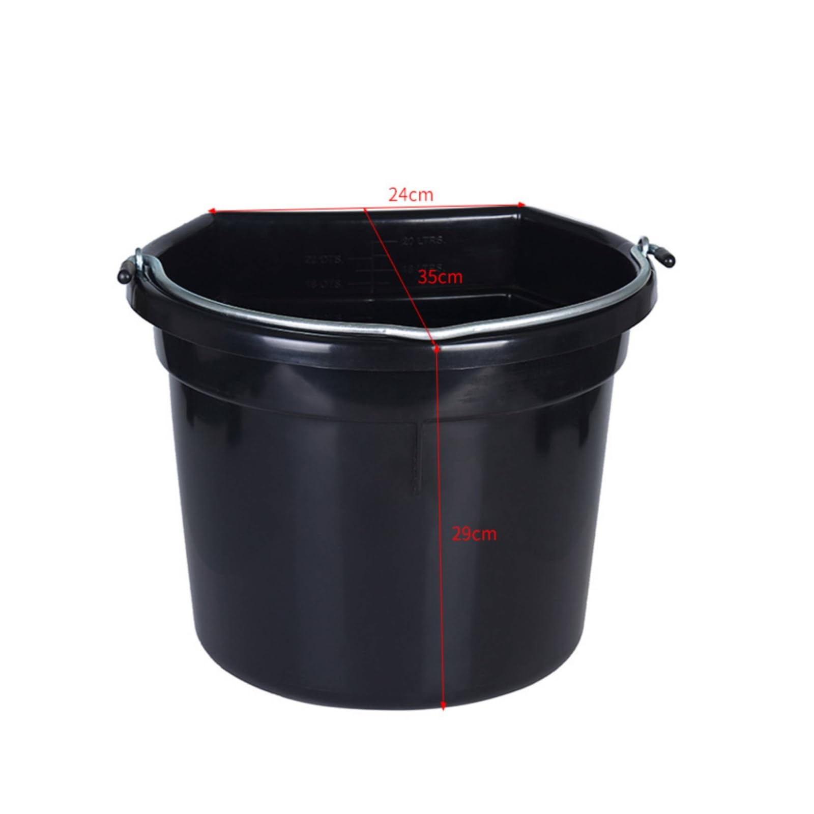 Sharplace Cubeta para Versátil Hecha de Plástico Rígido Cubo para Agua Recipiente de Alimentación para Caballos Manija Metálica Robusta Adecuada para Uso Diario en Espacios Ganaderos y Cuidado Animal