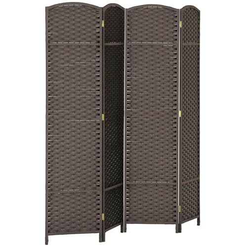 HOMCOM Paravent 4-teilig 160 x 170 cm Raumteiler Faltbar Trennwand aus...
