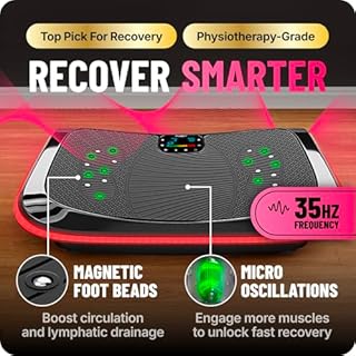 Bluefin® 4D Vibration Plate Exercise Machine for Weight Loss, Muscle Recovery & Lymphatic Drainage, 3 High-Performance Motors with Resistance Bands & Pull cords for a Full Body Workout